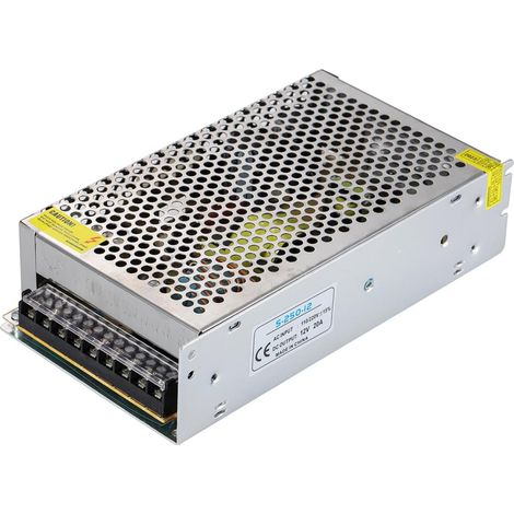 1PC Adaptateur d'alimentation 12V 20A 250W, transformateur de commutation régulé universel AC 110V/220V vers DC 12V 20A Convertisseur LED Driver (1/5)