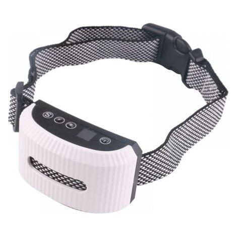 (Blanc)Collier Anti Aboiement pour Chiens, Collier Automatique avec 7 Niveaux de Sensibilité (1/4)