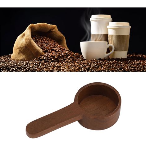 Cuillère doseuse à café, cuillère doseuse en bois massif, cuillère à mesurer en grammes, lait en poudre, noyer noir court (1/5)