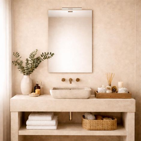 Miroir de Salle de Bain avec Applique LED  60x80cm  Miroir Rectangulaire  Plusieurs Dimensions Disponibles (1/5)