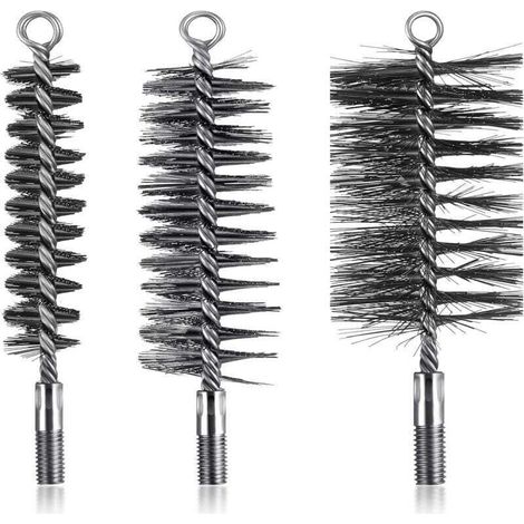3 Pcs Brosses de Ramonage Cheminée Brosse de Chaudière de Chauffage Métallique Goupillon à Tuyau de Poêle Rond, Brosse de Cheminée en Fil d'Acier Robuste (30 mm, 50 mm, 80 mm) (1/4)