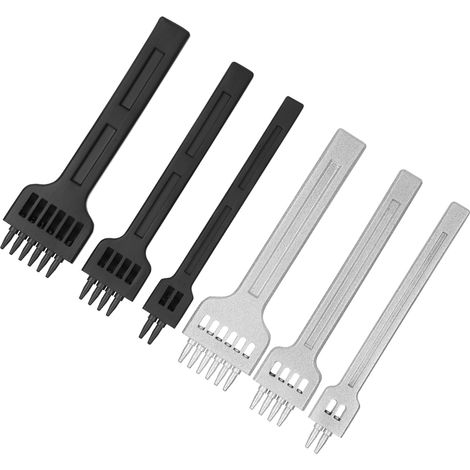 6 Poinçons Ronds en Acier Carbone pour Travail du Cuir - 2, 4, 6 Trous - 4mm - Outils de Maroquinerie DIY (1/5)