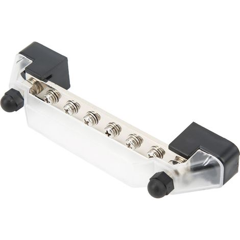 Barre omnibus de distribution d'alimentation pour batterie 48 V 150 A avec couvercle, goujons M6 et vis de bornes M4 pour voitures, camping-cars et bateaux, 6 voies (1/5)