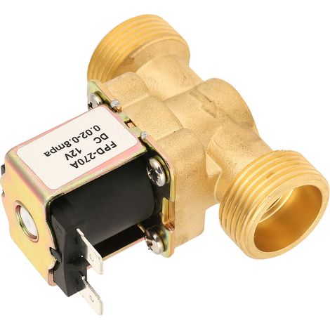 Stück Messing-Magnetventil DC12V, normalerweise geschlossen, G3/4 für Wasser (1/5)