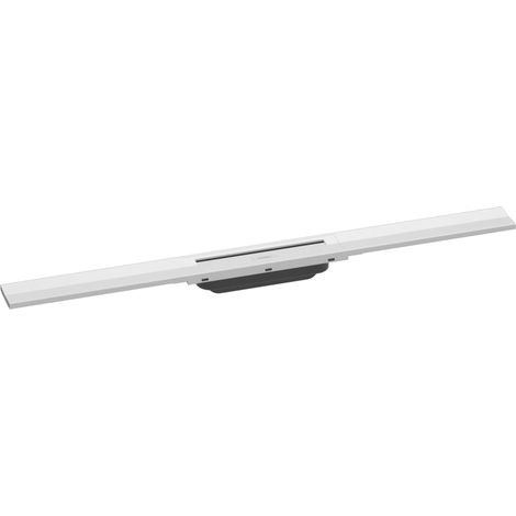 Hansgrohe - Canalina doccia lineare con griglia in acciaio inox 800, centro spazio, accorciabile, bianco opaco 56044700ROZ1 (1/5)