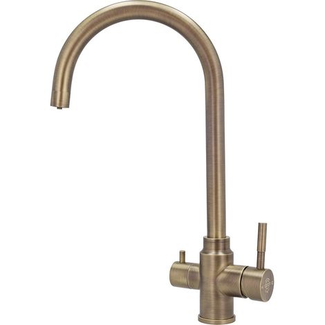 FilterLogic Tazmin 3 Way Triflow Monobloc Mixer Kitchen Filter Tap - Rustic Bronze with Free Filter System (1/3)