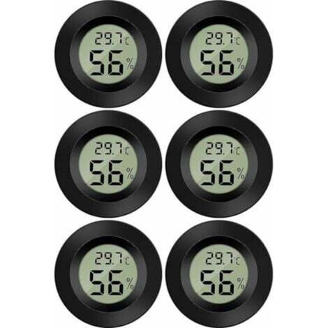 (6 PCS )Mini Digital LCD Thermomètre Hygromètre Température Humidité -50-70℃ 10%-99% RH Thermomètre Portable Thermo Hygromètre Indicateur (1/4)
