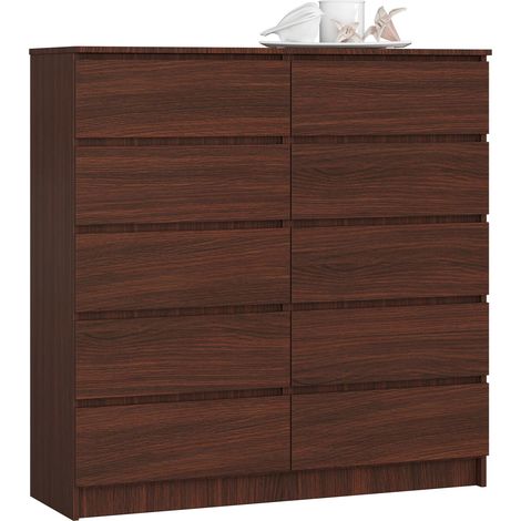 Kommode AKORD K120 Wenge 120 cm 10 Schubladen B120 x H121 x T40 cm (1/5)
