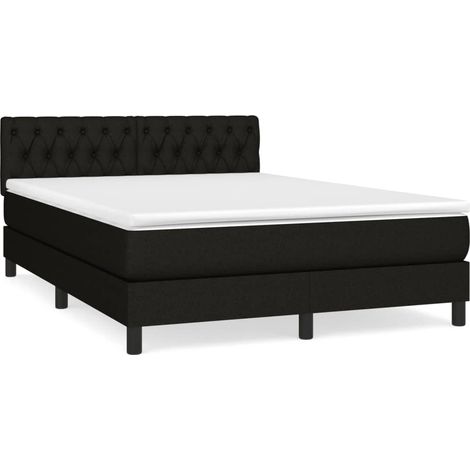 Maison Exclusive - Boxspringbett mit Matratze Schwarz 140x200 cm (1/5)