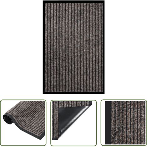 The Living Store Paillasson rayé Beige 80x120 cm - Tapis D'entrée - Paillasson Intérieur - Paillasson Extérieur - Tapis Absorbant - Tapis Résistant À L'eau (1/5)