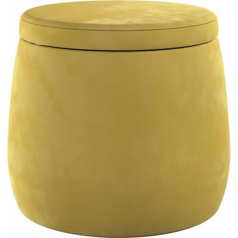 Pouf rangement en velours - Olive Verte (1/5)