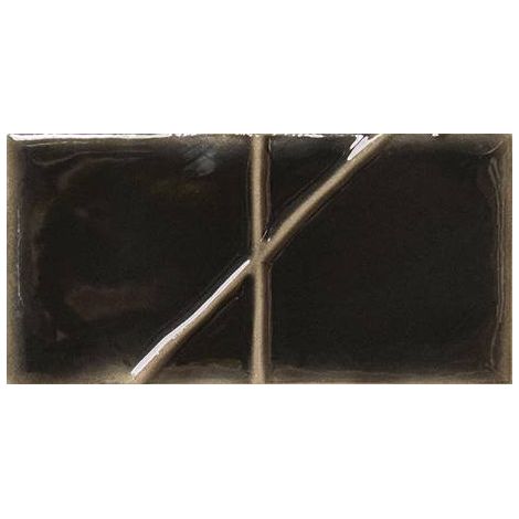 Carrelage mural faience effet graphique YOKO - Origami (décor) - 12.5x6.2cm Onyx -  - boîte de 0.56 m2 - Gioia Materia