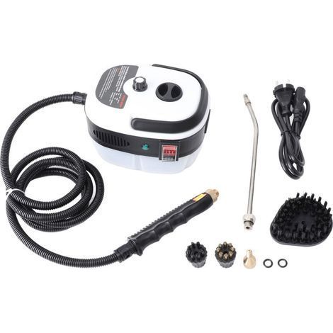 Nettoyeur vapeur portatif 2500 W, machine de nettoyage haute température sous pression avec têtes de brosse pour meubles de cuisine, salle de bain, voiture, blanc, prise UE 220 V (1/5)