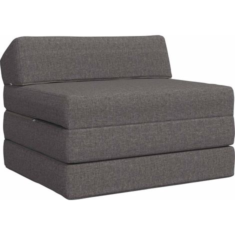 Foldable Sofa Bed Light Grey 200 x 70 x 10 cm Fabric vidaXL (1/5)