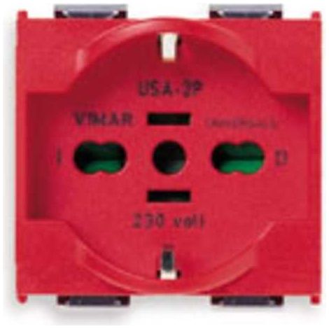 08410.R Enchufe 2P+T 16A Universal Rojo Serie 8000