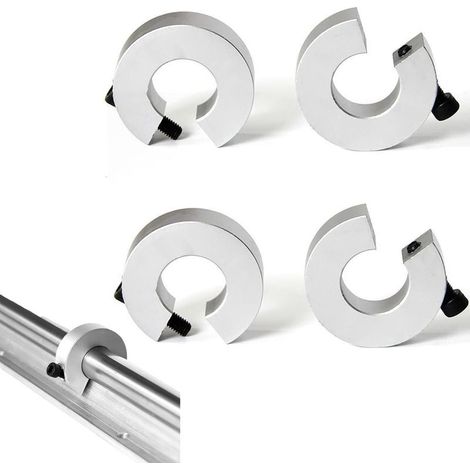 Lot de 4 butées de rail linéaire SBR SBR20 - Anneau de fixation pour rail linéaire SBR20 - 20 mm - Pour rail linéaire SBR20 - Pièces CNC - Outil de délimitation d'arbre - Anneau de fixation en alliage (1/5)