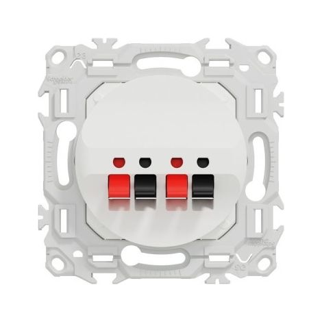 Doppel-Lautsprecheranschluss 2 Ausgänge Odace - Schiebeschalter - Kreideweiß - SCHNEIDER - S920488 (1/4)