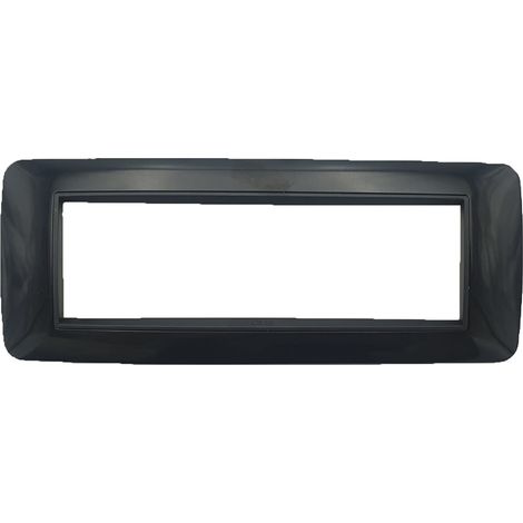Placca Interruttore 7 Moduli Compatibile Living Copri Placchetta Nera C6607 (1/5)