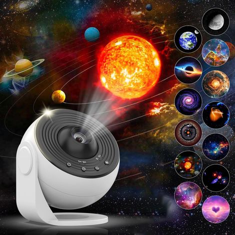Projecteur Ciel Etoile Telecommande, 14 en 1 Planetarium Projecteur, 4K HD Lampe Projecteur Galaxie RéGlable Angle et Focale avec Fonction Timing, Rotatif 360° pour Décoration Chambre (1/5)