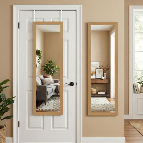 Miroir de Porte Chêne Foncé 38x130 cm - Miroir Long pour Le Corps avec Suspension et Verre Incassable (1/5)