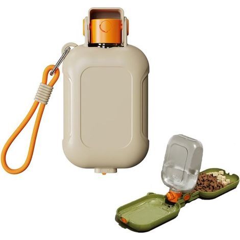 Hunde-Trinkflasche – 460 ml – Braun – Katzen-Reisenapf – Ideal für Mahlzeiten unterwegs (1/5)