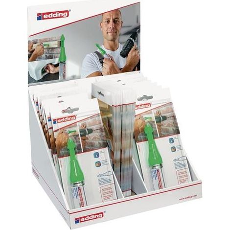 Présentoir marqueur spray pour perçage buse vert fluo 14 cartes blister EDDING (1/2)