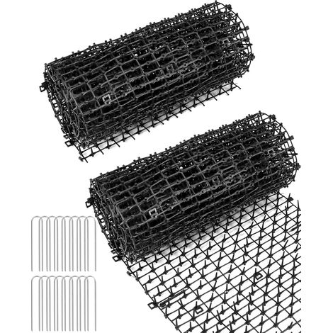 Lot de 2 - Tapis Répulsif Chat - Bande Anti-Animaux - Protection Jardin et Plantes - Flexible et Réutilisable - Extérieur et Intérieur - Noir - 200x30cm