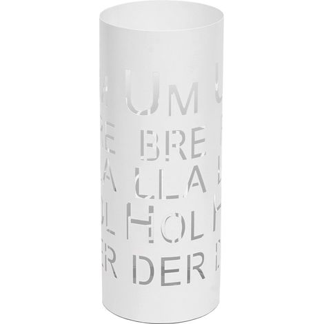 [NEUWERTIG] Schirmständer HHG-517, Regenschirmständer Schirmhalter Regenschirmhalter, rund 55cm Schrift, weiß