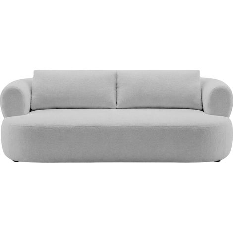 ELLY - Canapé droit tissu chenille 3 places Gris clair (1/5)