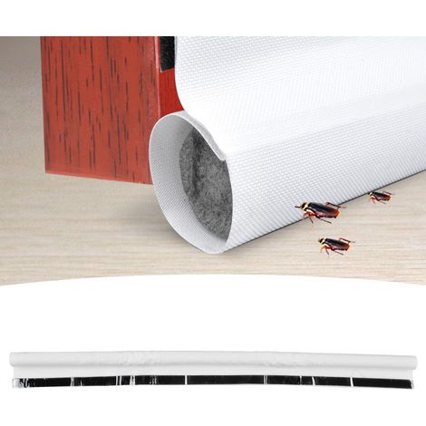Joint d'étanchéité pour bas de porte, coupe-vent, anti-poussière, isolation phonique, auto-adhésif, blanc (1/5)