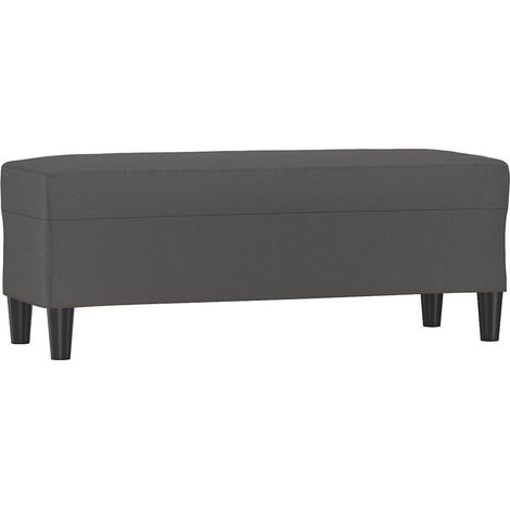 vidaXL Banco de cuero sintético gris 100x35x41 cm (1/2)