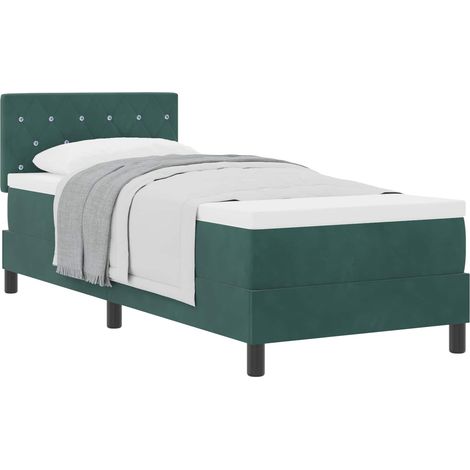 Maison Exclusive - Lit à ressorts avec matelas Vert foncé 80 x 200 cm Velours