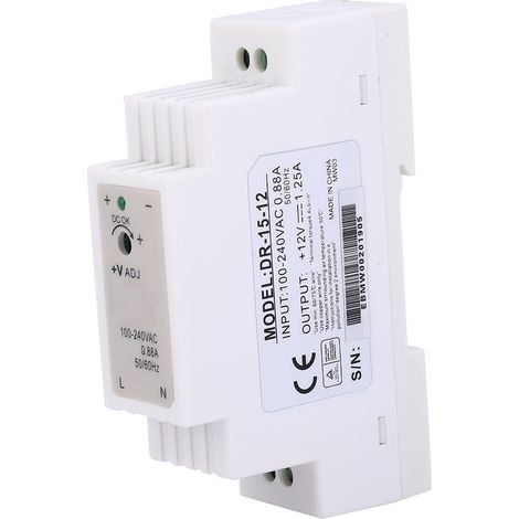 Alimentation à découpage sur rail DIN DR-15-12, sortie unique, 12 V, 1,25 A, 15 WDR-15-12 (1/5)