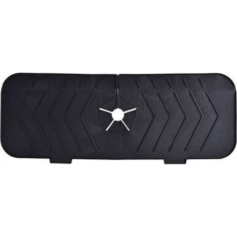 Tapis de Robinet en Silicone, Attrape-Éclaboussures de Robinet, Tampons de Robinet en Silicone,Protecteur Anti-éclaboussures pour Cuisine, Salle de Bain, Tapis d'évier Noir