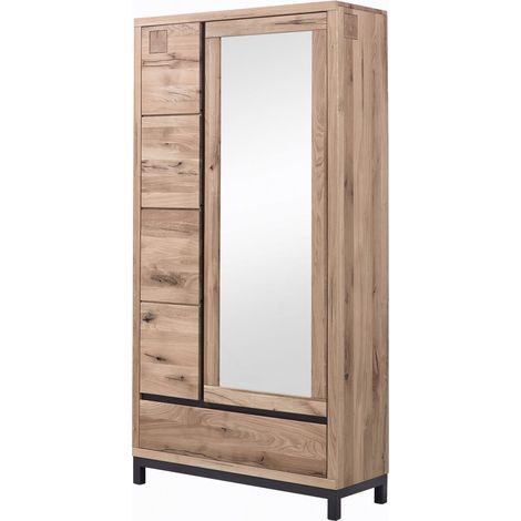 VILLANDERS 230 Armadio in legno di quercia selvatica - oliato / bianco 103x40x205