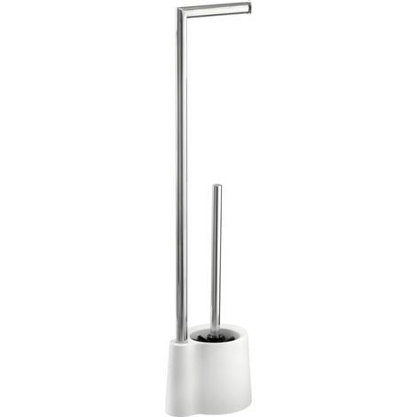 Support papier toilette en acier inoxydable poli – Longueur 66,5 cm – Design moderne 2-en-1 avec brosse WC intégrée – Pour salles de bains contemporaines