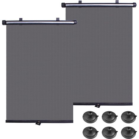 Lot de 2 pare-soleil voiture rétractables pour vitres latérales, 40x45 cm, protection UV et chaleur (1/5)