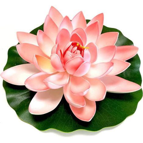 Lotus artificiel rose pâle, plantes artificielles pour bassin, décorations flottantes pour bassin, faux nénuphars, décorations pour bassin avec fleurs de lotus, redécouvrez le bassin blanc-AquaForge