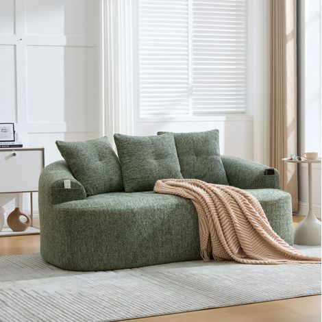 CHICFURN Divano letto 136x80x82,5 cm in velluto a coste oliva, senza montaggio (1/5)