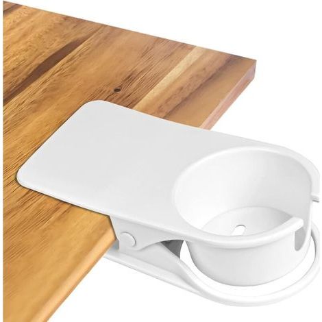 Porte-gobelet à Clip Porte-Gobelet Boisson Bouteille à Clip de Côté Bureau Support de Tasse de Café, Eau, Boisson Gazeuse Clip Porte-Soucoupe Clip Design pour le Bureau (BLANC) (1/3)