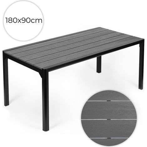 8-Seater Polywood Garden Table, 180×90 cm, Gray (1/5)