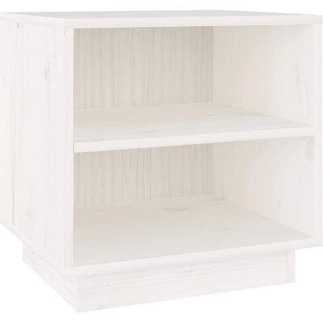 Maison Exclusive - Nachttisch Weiß 40x34x40 cm Massivholz Kiefer (1/5)