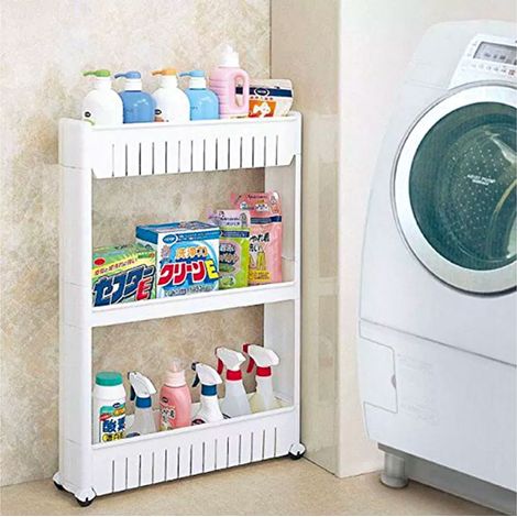 Organizador de productos deslizante con ruedas 3 estantes para cocina y/o baño (1/5)