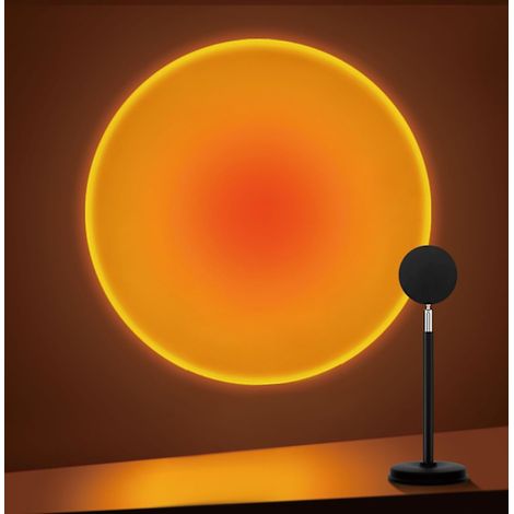 Projecteur de coucher de soleil, lampe de projection LED rotative à 180 degrés avec port USB, lampe de chevet pour coucher de soleil (1/3)
