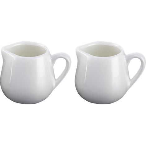 Lot de 2 Pots à lait, Céramique, Bec anti-goutte, Poignée ergonomique, 100 ml, Cuisine (1/5)