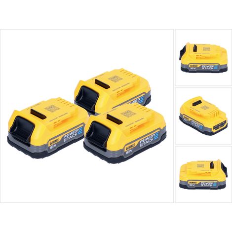 DeWalt Akku Set DCBP 034 E3 3x Powerstack Akku 18 V 1,7 Ah / 1700 mAh XR Li-Ion - mit Ladestandanzeige (1/5)
