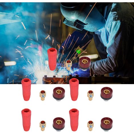Schnellanschlussstecker und -buchsen für Schweißgeräte nach europäischem Standard, 35-50 Schnellanschluss-Sets für Schweißgeräte, verkauft in 5er-Packs. (1/5)