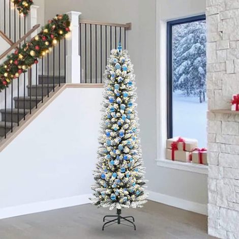 Künstlicher Weihnachtsbaum mit 300 LEDs mit Ständer Weiß 240 cm