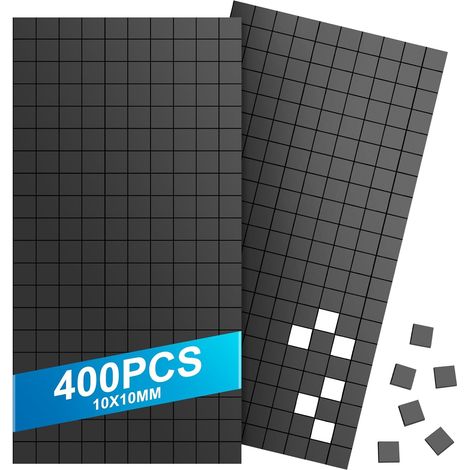 450 selbstklebende Magnete, 10 x 10 mm flache Magnete, selbstklebende Magnetfolie für Schule, Büro, Kühlschrank, Whiteboard, Fotos, DIY