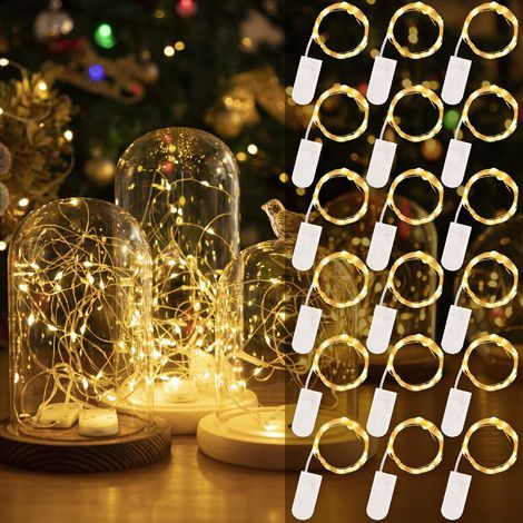 Guirlande Lumineuse LED 18 Packs,2,1m 20 LED Blanc Chaud,Piles Incluses,Étanche Déco Noël Mariage Fête Jardin Maison (1/5)